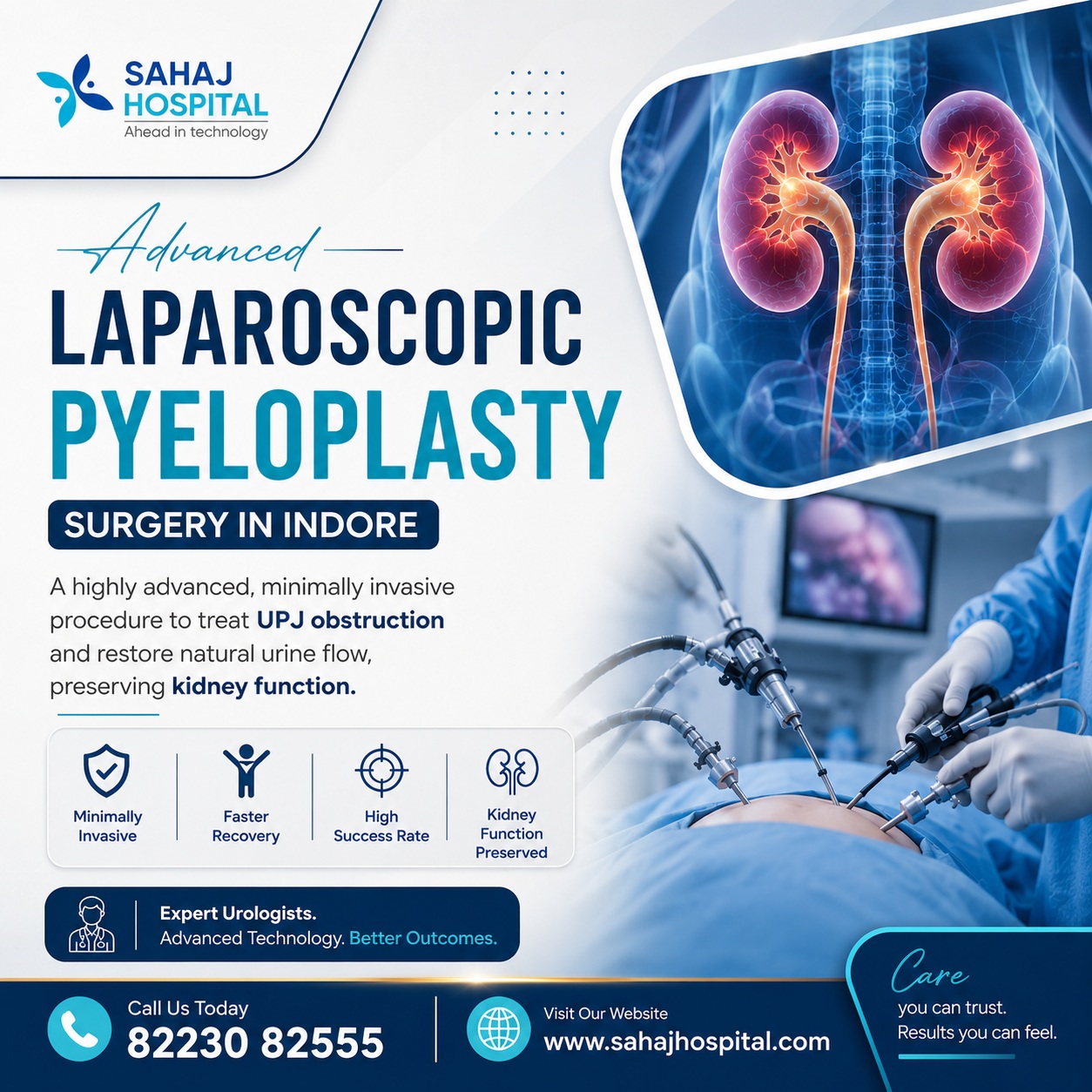 Advanced Laparoscopic Pyeloplasty Surgery In Indore   Sahaj Hospital 17829826979