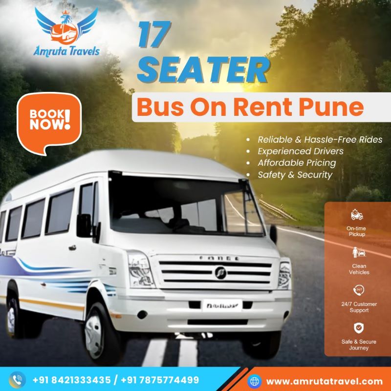 Affordable Seventeen Seater Bus On Rent Pune Book Now 17740019261