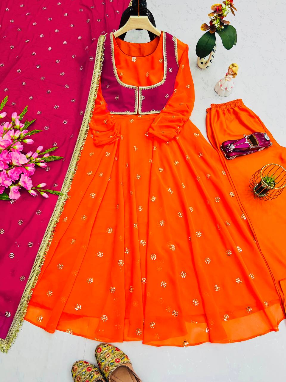 Anarkali Set With Pant And Dupatta 17607852319