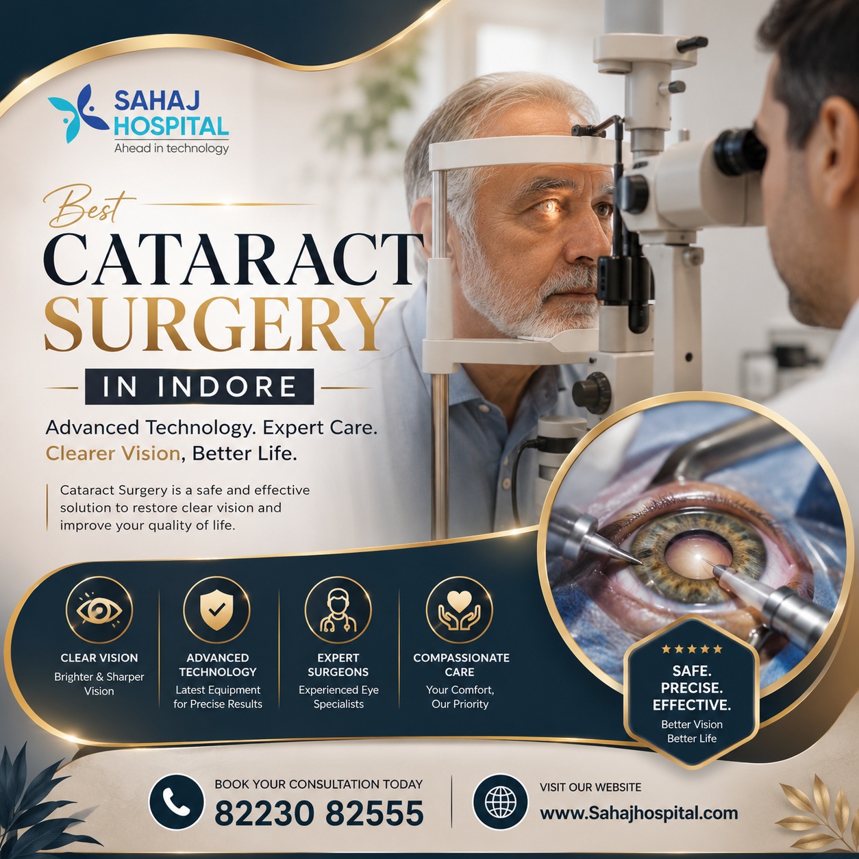 Best Cataract Surgery In Indore   Sahaj Hospital 178599969710