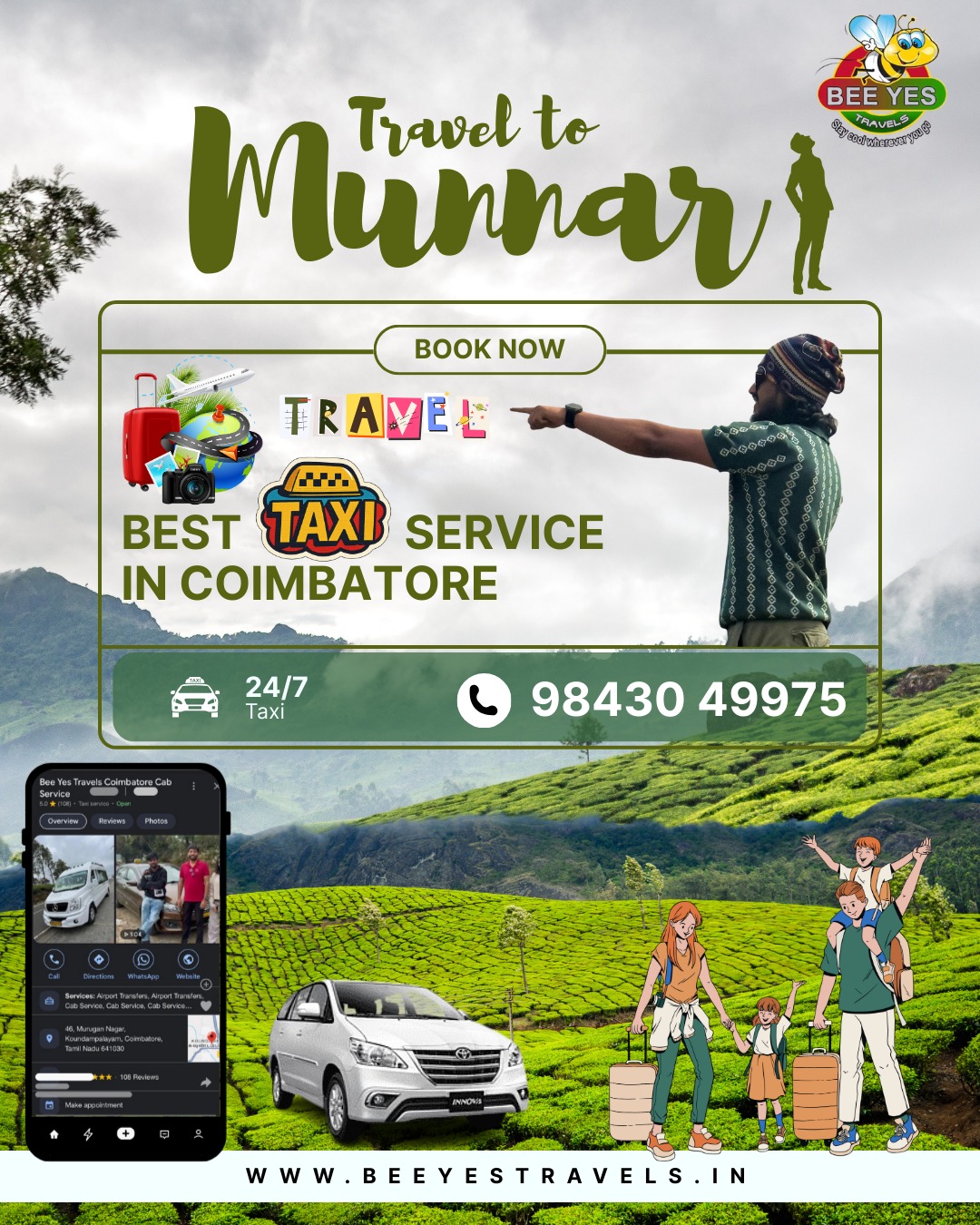 Best Coimbatore Taxi Service Bee Yes Travels 17813507899