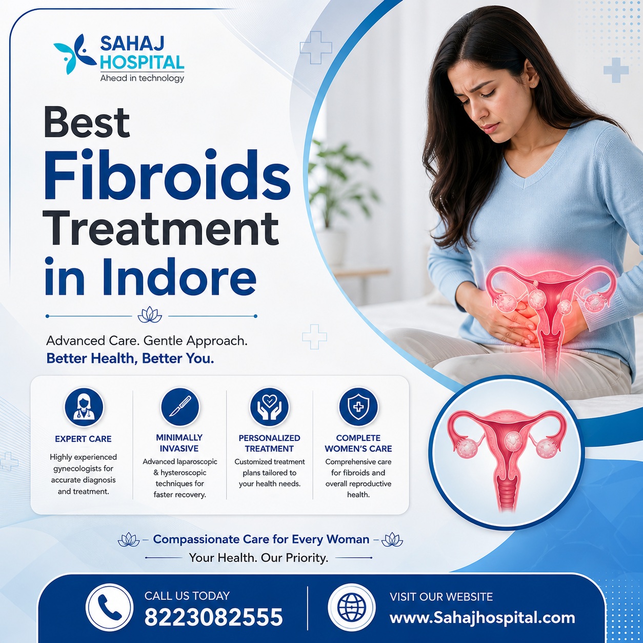 Best Fibroids Treatment In Indore   Sahaj Hospital 17885908113