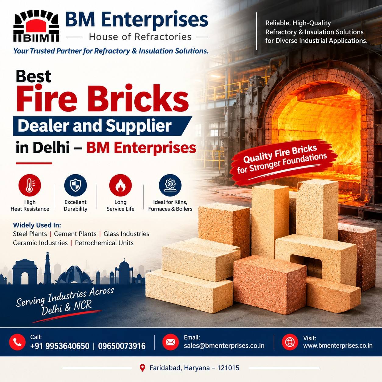 Best Fire Bricks Dealer And Supplier In Delhi Bm Enterprises 17926678352