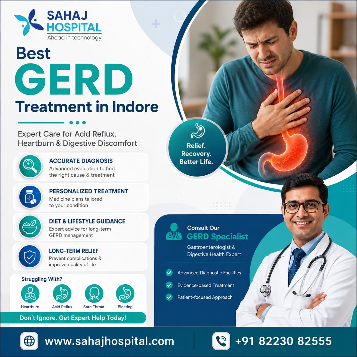 Best Gerd Treatment In Indore Sahaj Hospital 17796883855