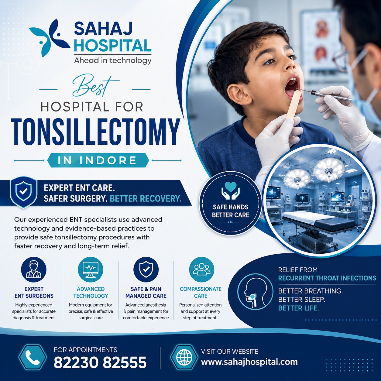Best Hospital For Tonsillectomy In Indore   Sahaj Hospital 178394552710