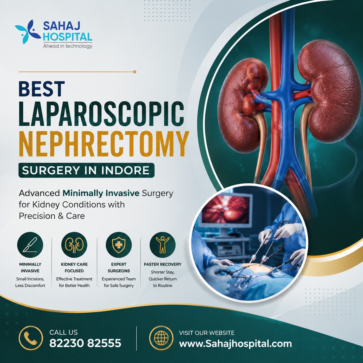 Best Laparoscopic Nephrectomy Surgery In Indore   Sahaj Hospital 17855797765