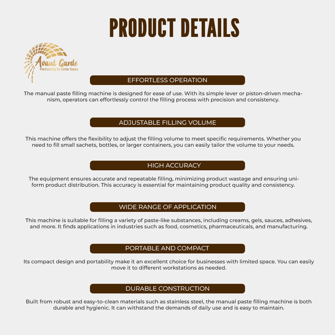 Best Manual Paste Filling Machine In India Avant Garde Industries 17160360414
