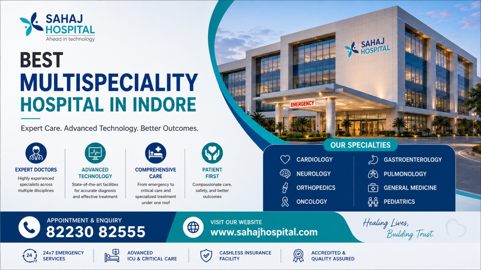 Best Multispeciality Hospital In Indore   Sahaj Hospital 17809006219