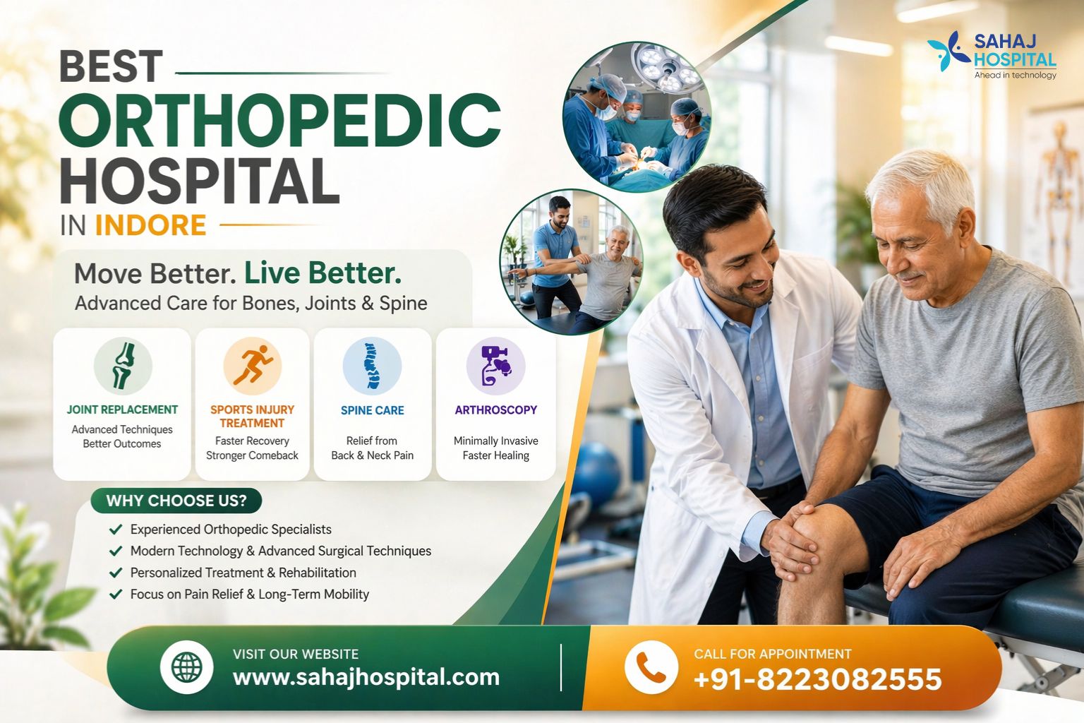 Best Orthopedic Hospital In Indore Sahaj Hospital 17767466639