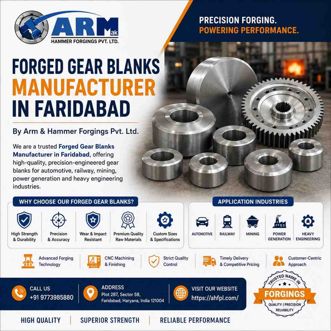 Best Quality Forged Gear Blanks Manufacturer In Faridabad 17783305914