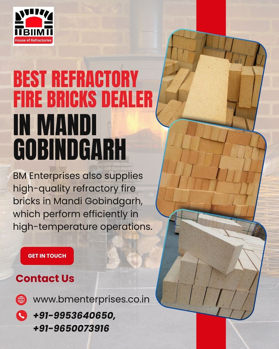 Best Refractory Fire Bricks Dealer In Mandi Gobindgarh 17709790356