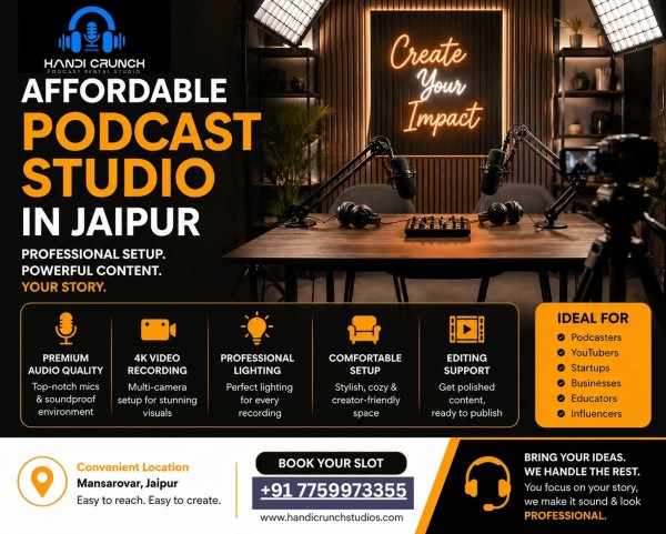 Best Rental Podcast Studio In Jaipur Handicrunch Studios 17782379906