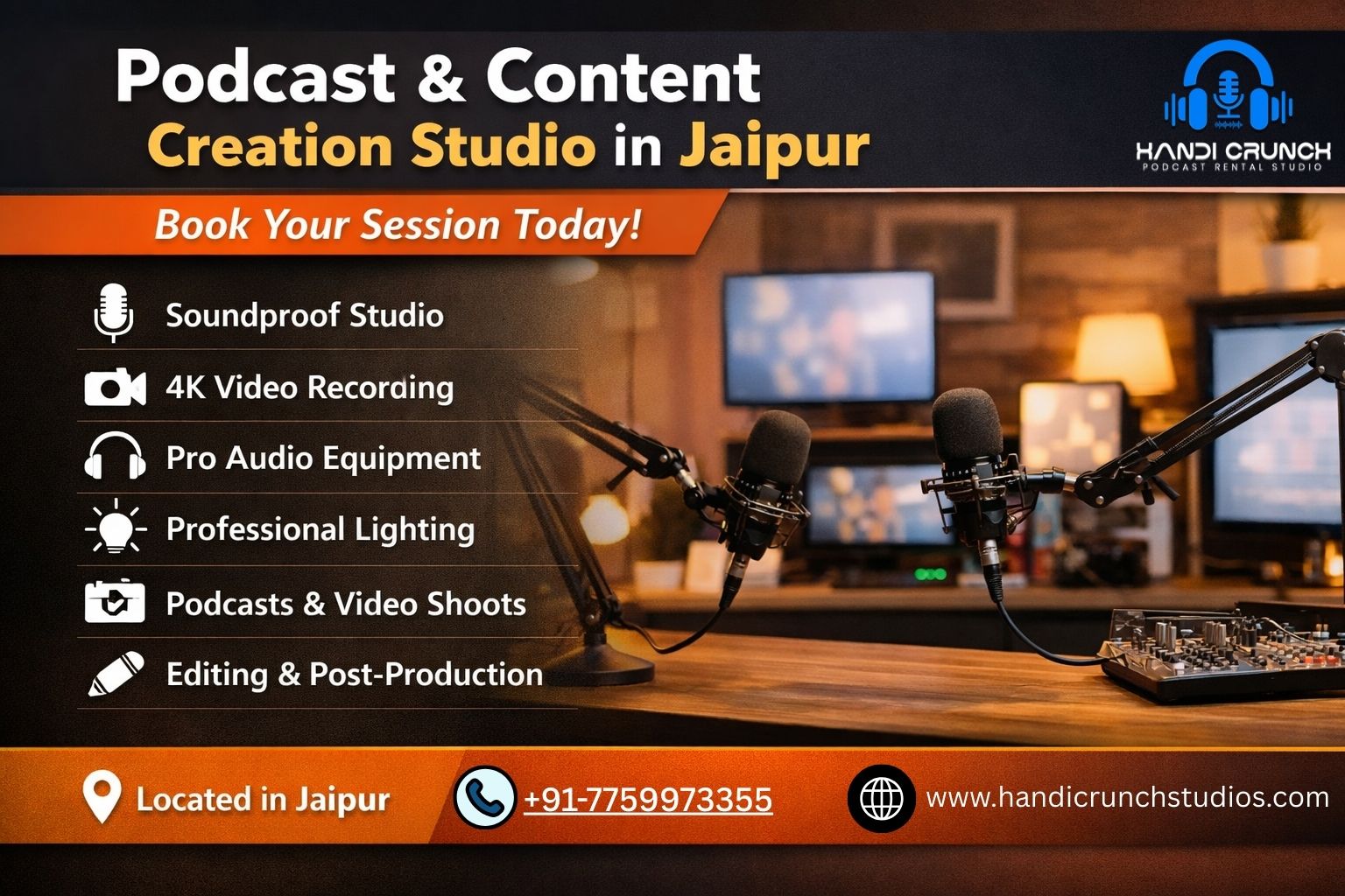 Best Rental Podcast Studio In Jaipur Handicrunch Studios 17782379909
