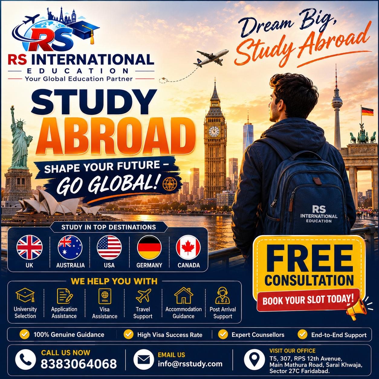 Best Study Abroad Consultants In Faridabad 17808999066