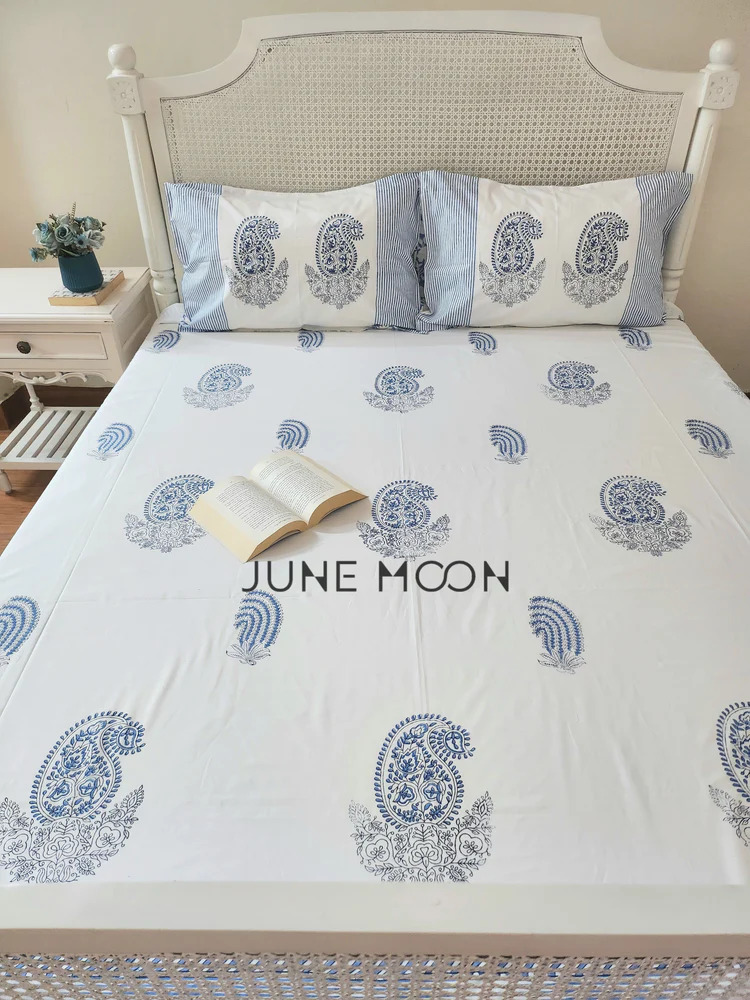 Buy Block Printed Pure Cotton Bedsheets Curtains Quilts In India 17774844926