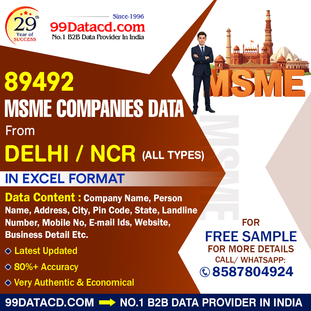 Buy Delhi Ncr Msme Companies Database 17601765470