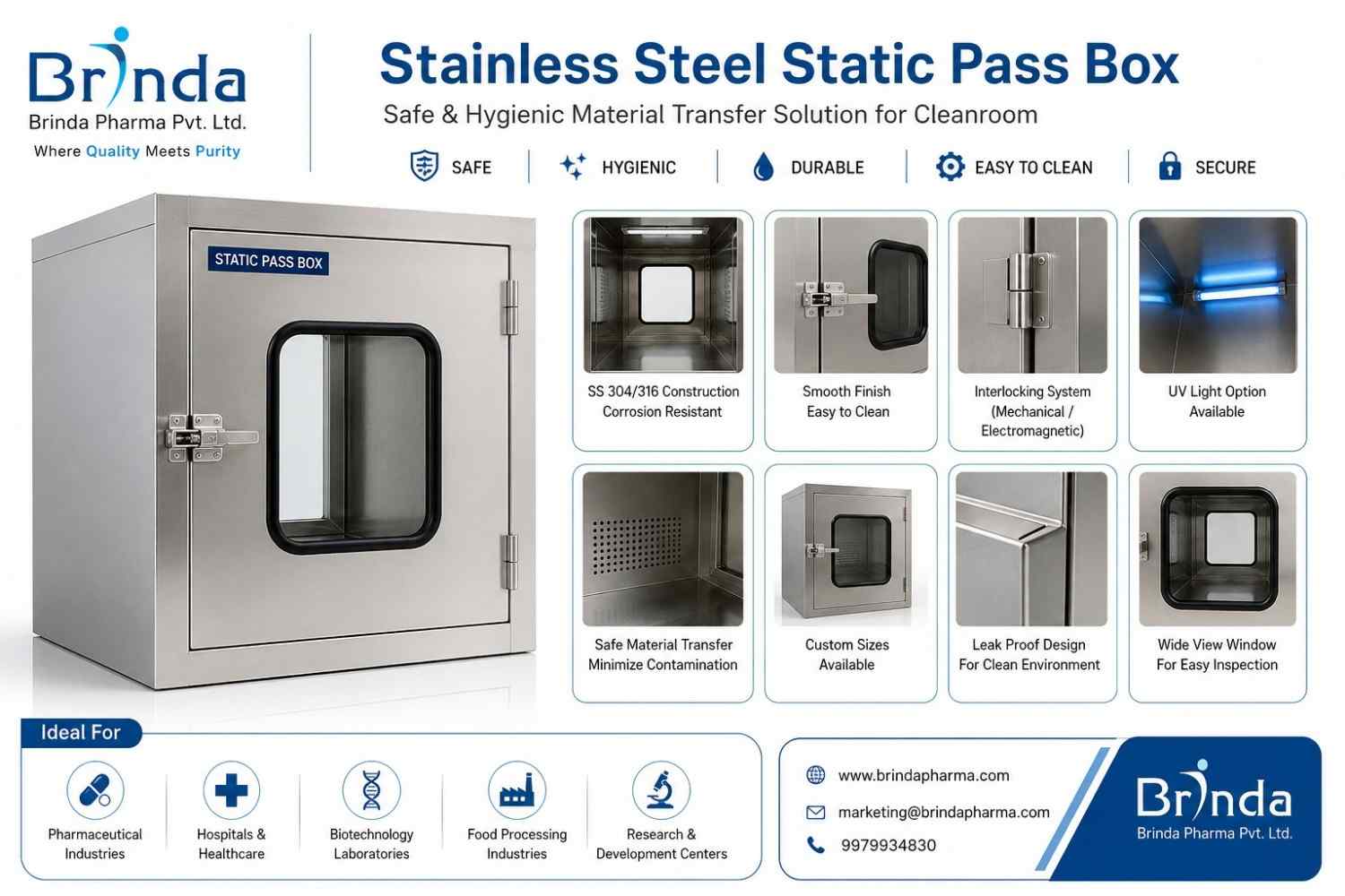 Buy Steel Static Pass Box For Cleanrooms At Best Price 17804727989