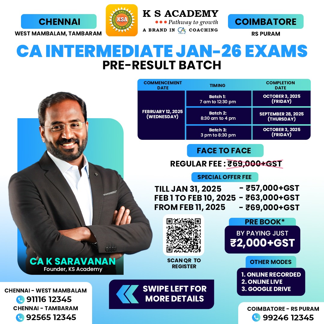 Ca Intermediate Coaching Classes In Mumbai India Ks Academy Mumbai 17381333370