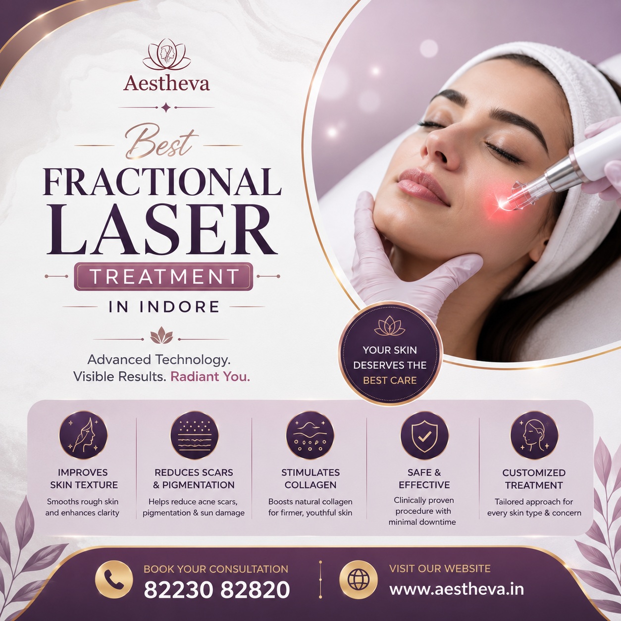 Fractional Laser Treatment In Indore   Aestheva 17851351348