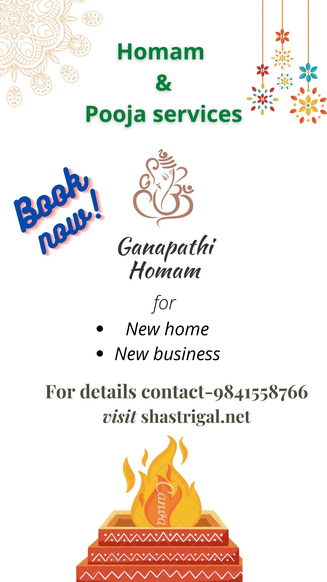 Ganapathy Homam For New Homes And Business Centers 16618292190