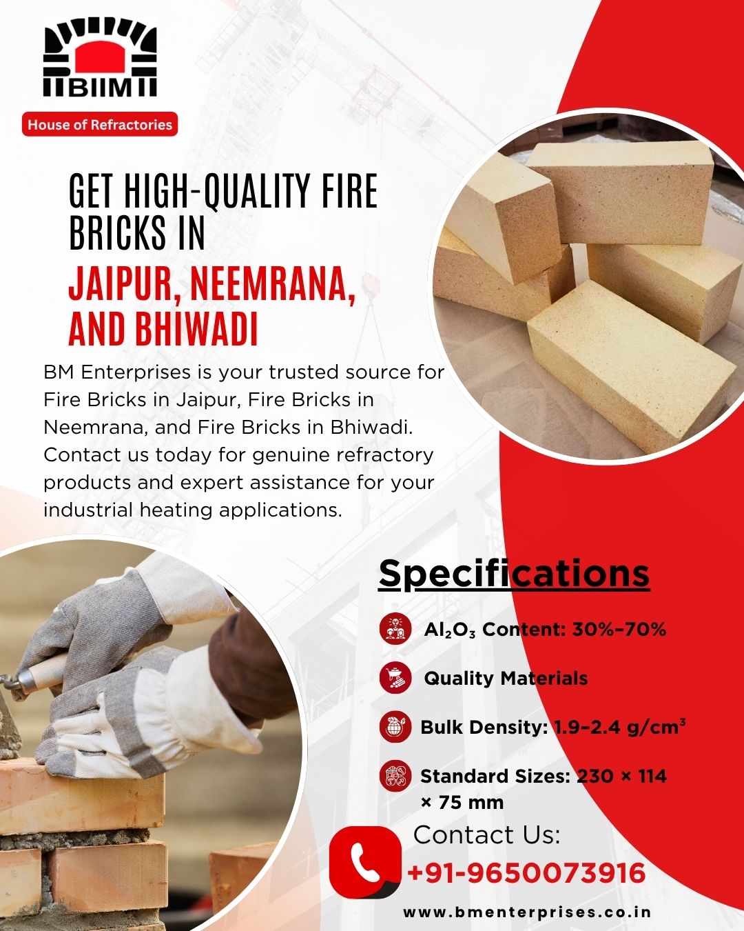 Get High Quality Fire Bricks In Jaipur Neemrana And Bhiwadi 17837585764