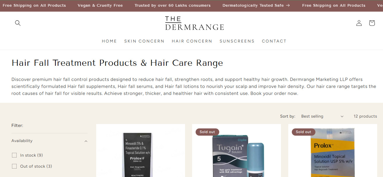 Hair Fall Lotions For Scalp Nourishment By Dermrange 178099006410