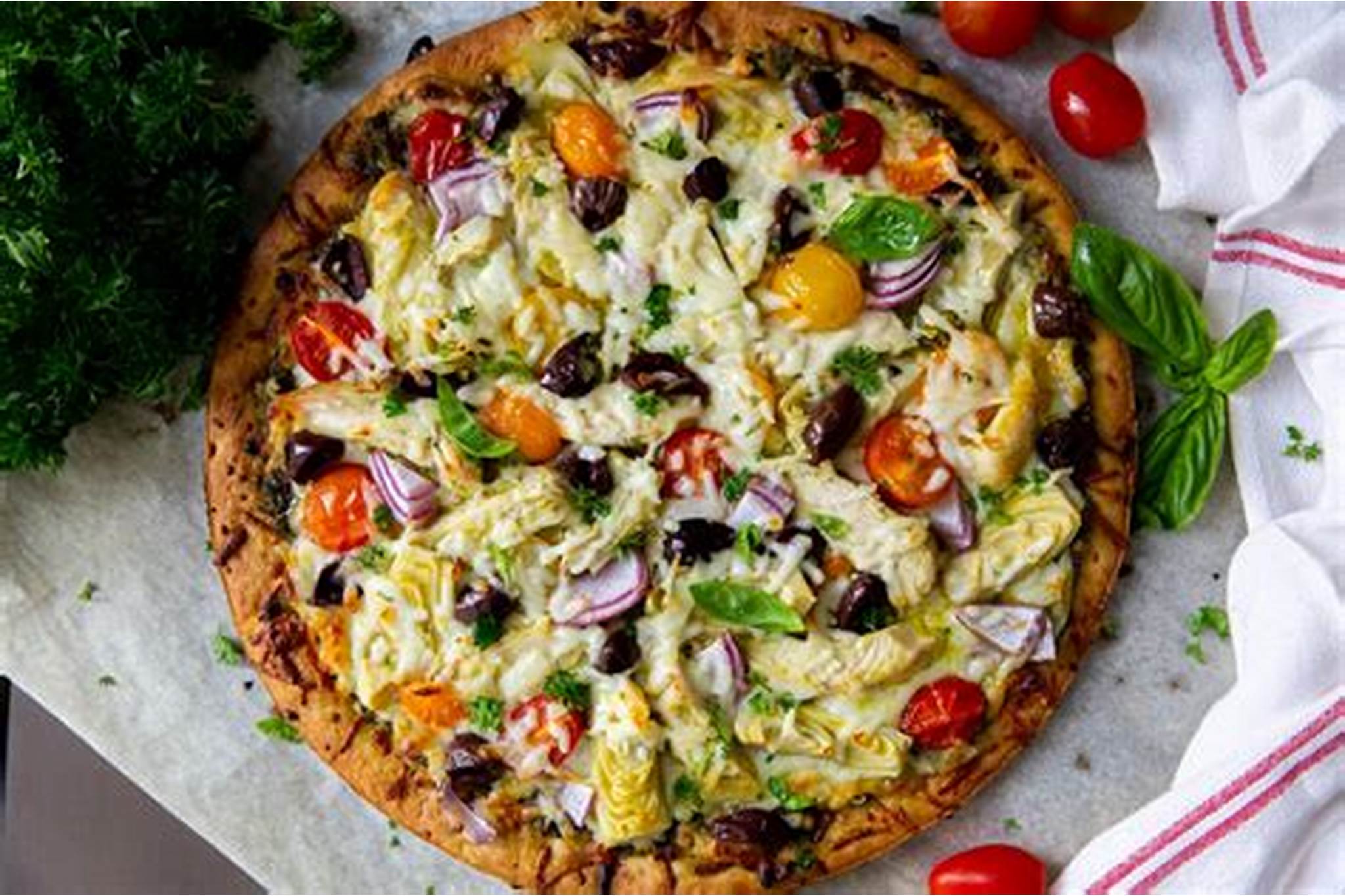 Healthy Tasty Vegetarian Pizza At Flying Pizza 17767661813