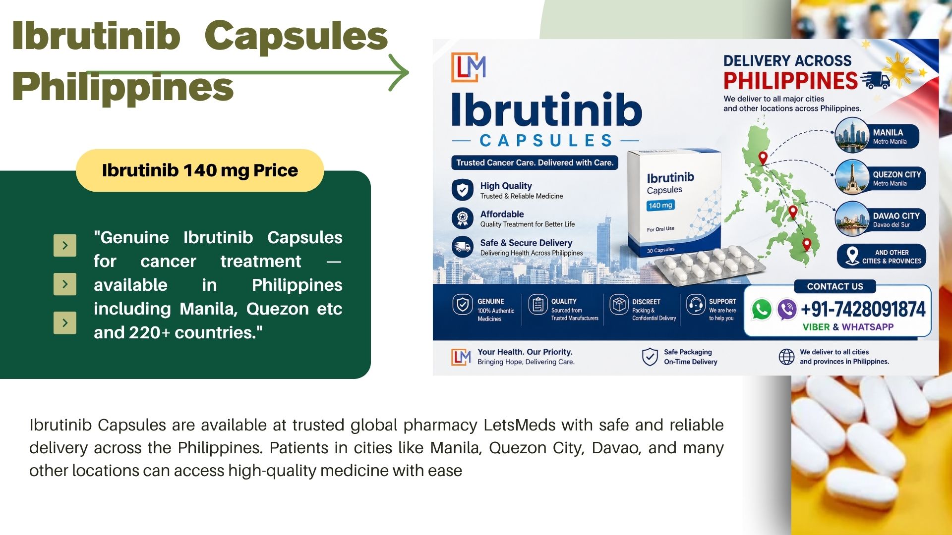 Ibrutinib Capsules Online In Philippines Wholesale Price 17866984631