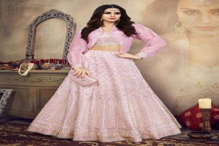 Light Pink Heavy Embroidered Lehenga 7652969