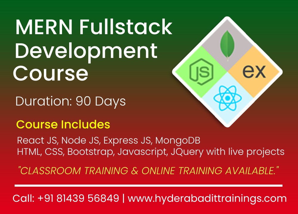 Mern Full Stack Developer Course In Hyderabad 168776160110