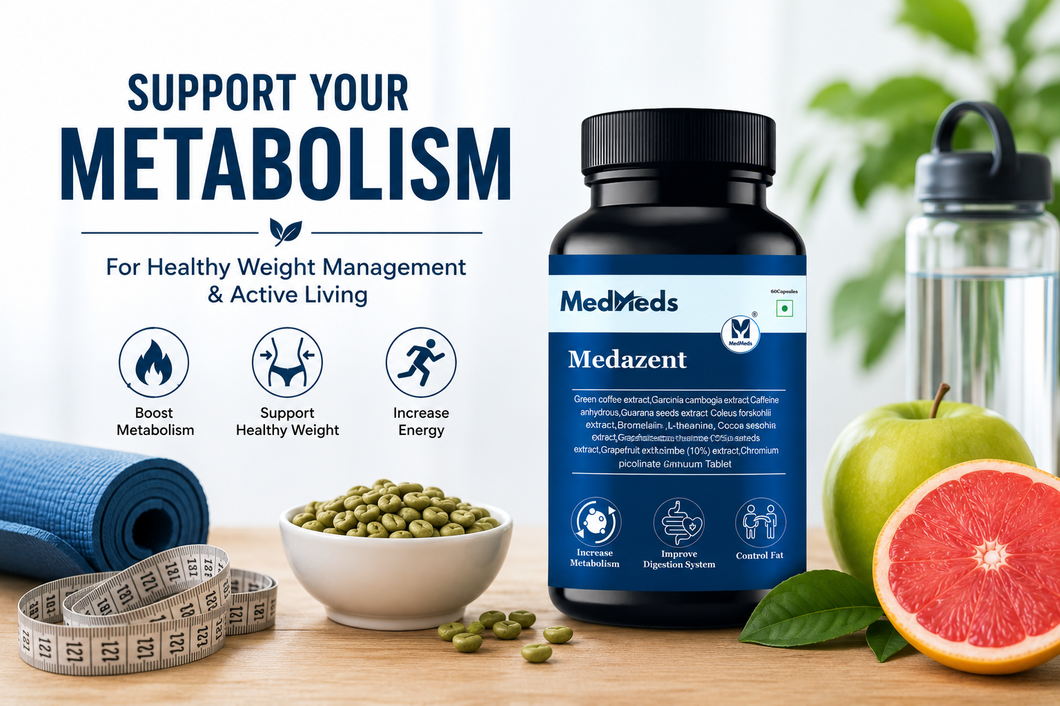 Metazent Metabolism Booster Supplement For Healthy Weight Management 17818433208