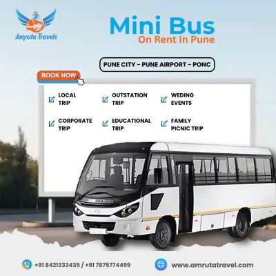 Mini Bus On Rent In Pune Affordable Group Travel Amruta Travel 17677788432