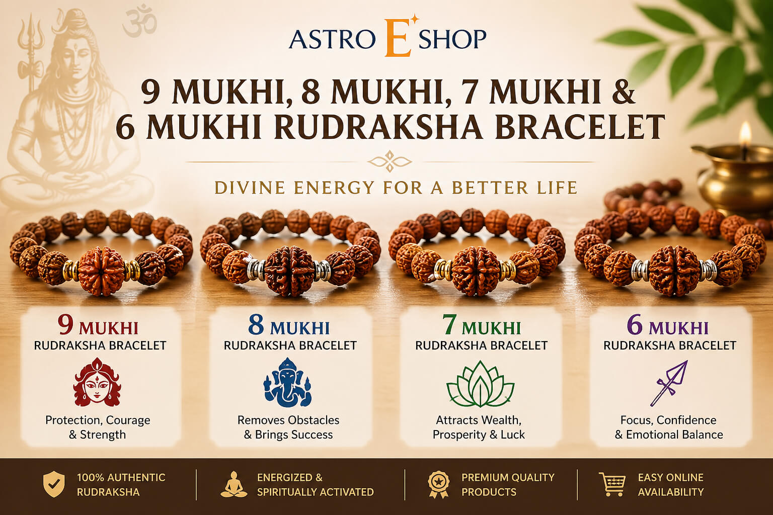 Original Nine Mukhi Rudraksha Bracelet 17775304583