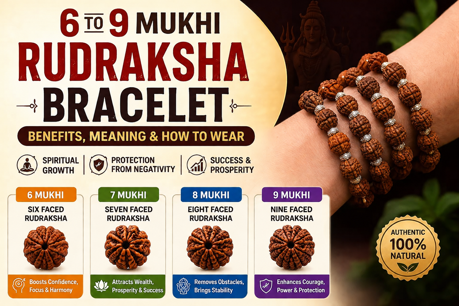 Original Nine Mukhi Rudraksha Bracelet 17775304594