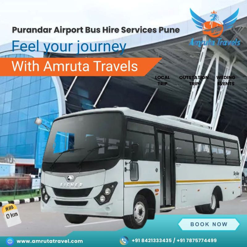 Purandar Airport Bus Hire Services Pune Affordable Bus Rental Pune 17746906606