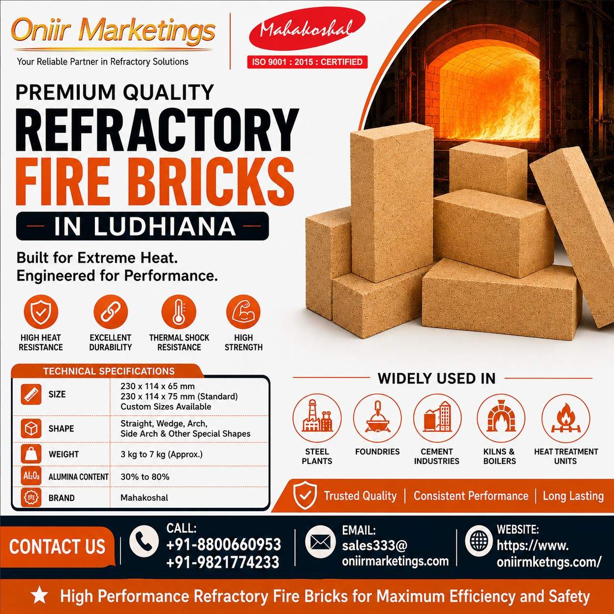 Refractory Fire Bricks Dealer And Supplier In Ludhiana Punjab 17793487735