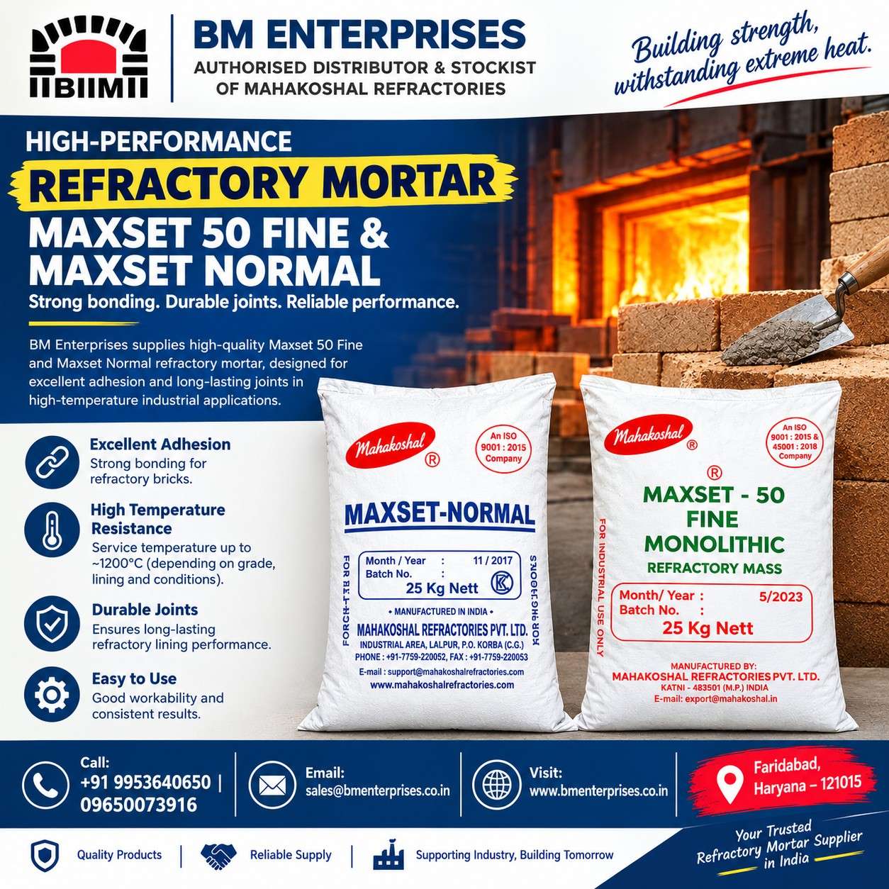 Refractory Mortar Maxset Fifty Fine And Maxset Normal Supplier 17913615330