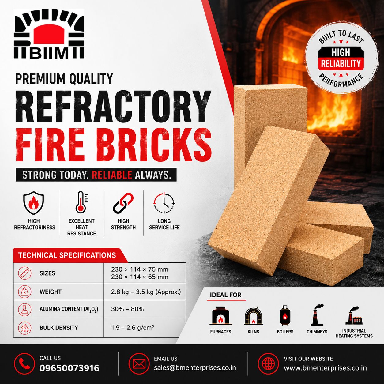 Strong And Durable Refractory Fire Bricks Dealer In Delhi 17791773860