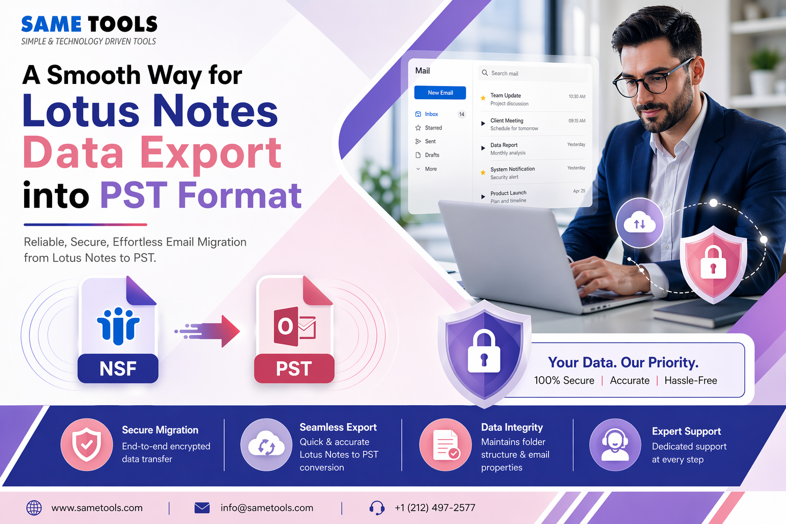 A smooth way for lotus notes data export into pst format