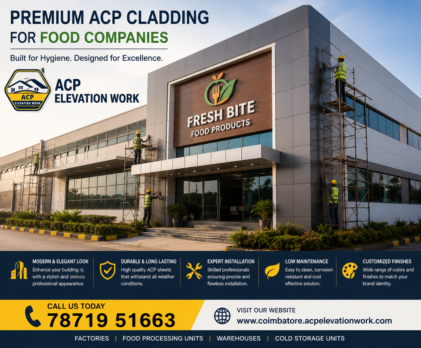 Acp cladding work in coimbatore