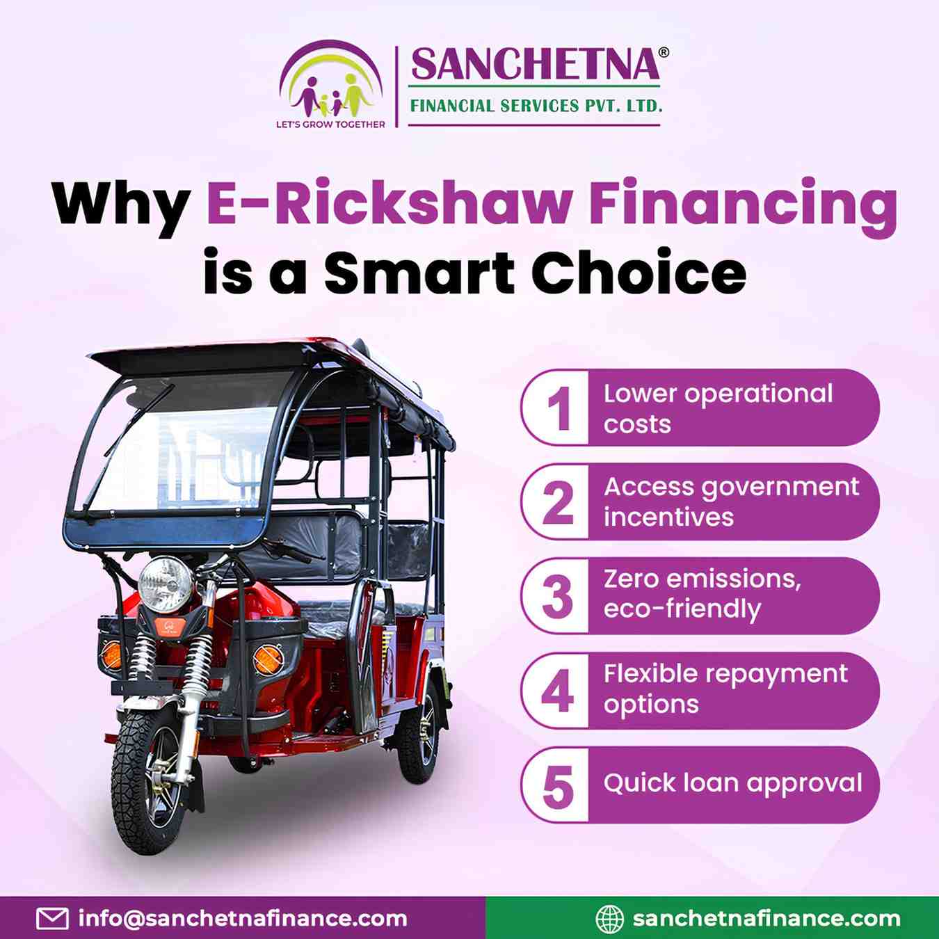 Affordable e rickshaw loan solutions for stable income