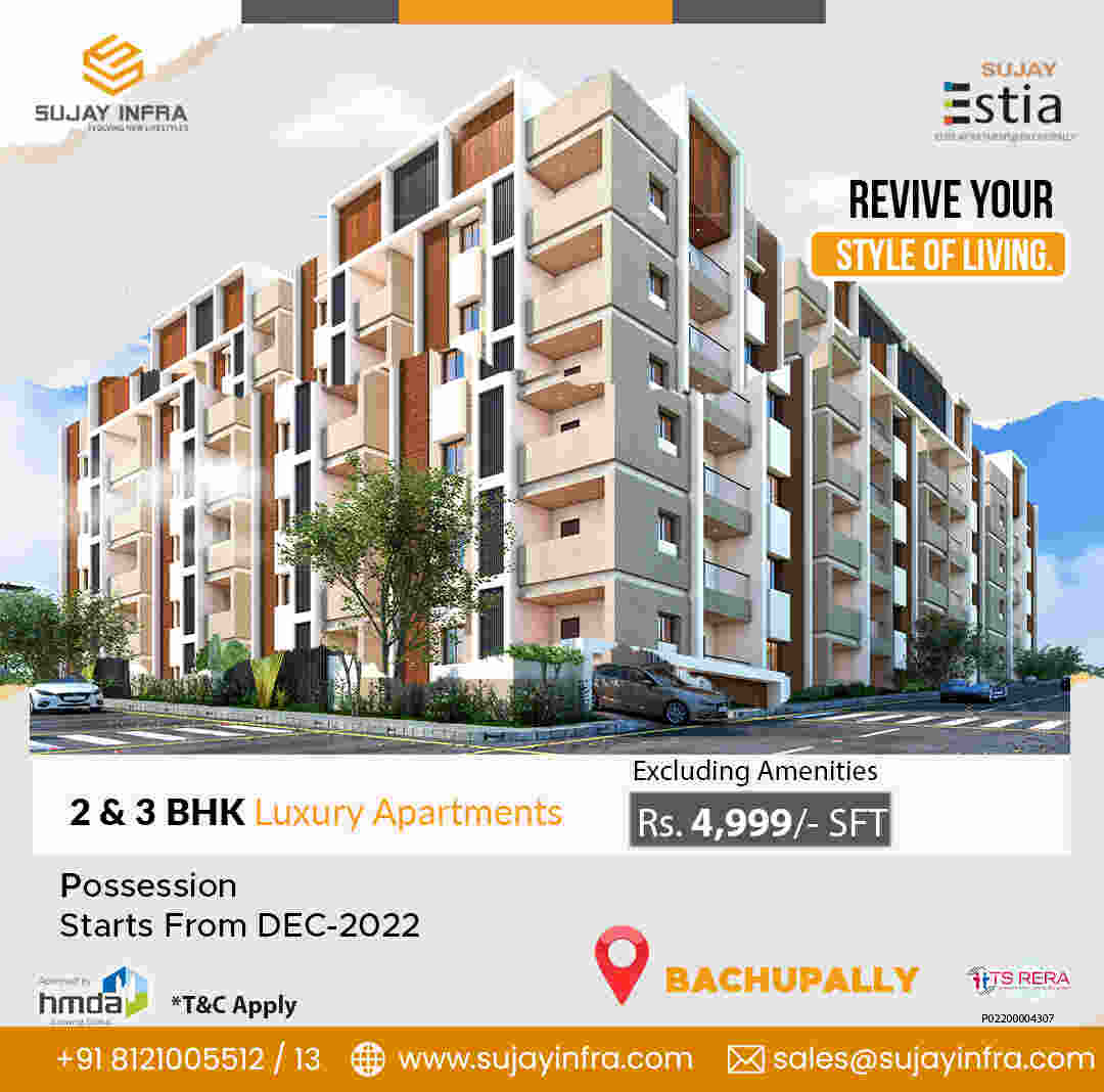 apartments for sale in Bachupally from Sujay infra