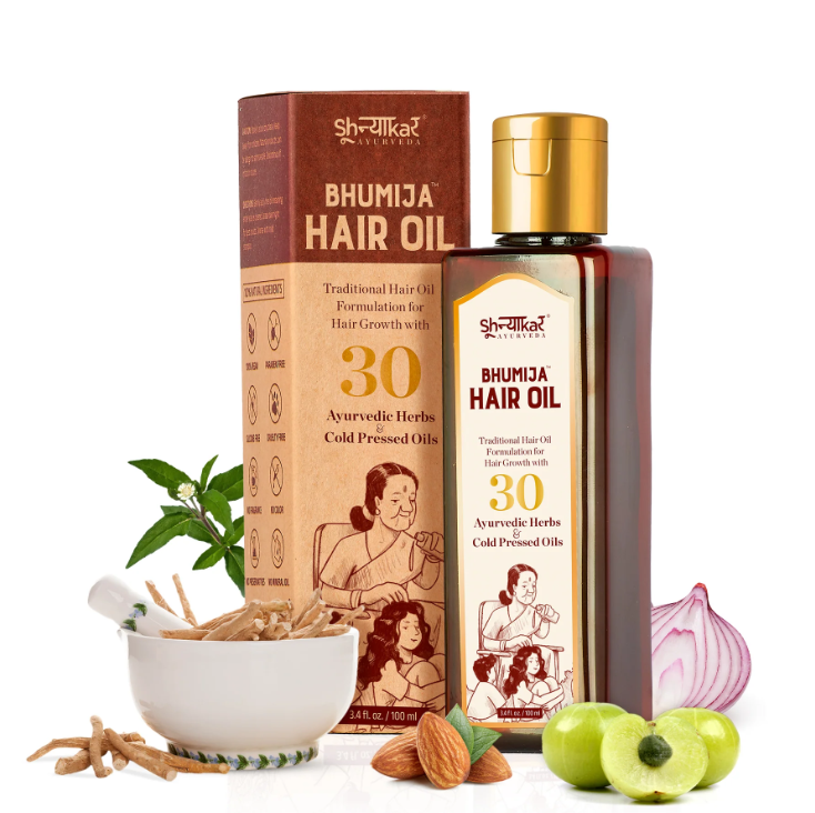 Best Ayurvedic Hair Oil -  Shoonyaakar Bhumija Hair Oil