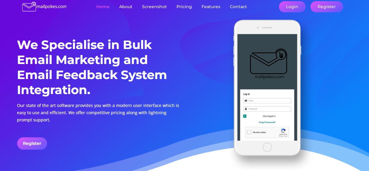 Bulk Email Marketing website mailpokes