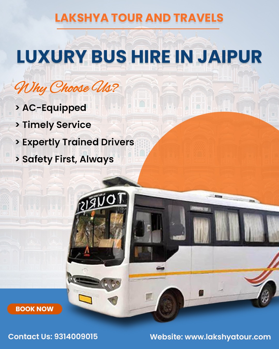 Bus rental service in jaipur