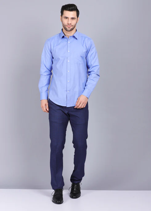 Buy Blue Formal Shirt for Men Online in India