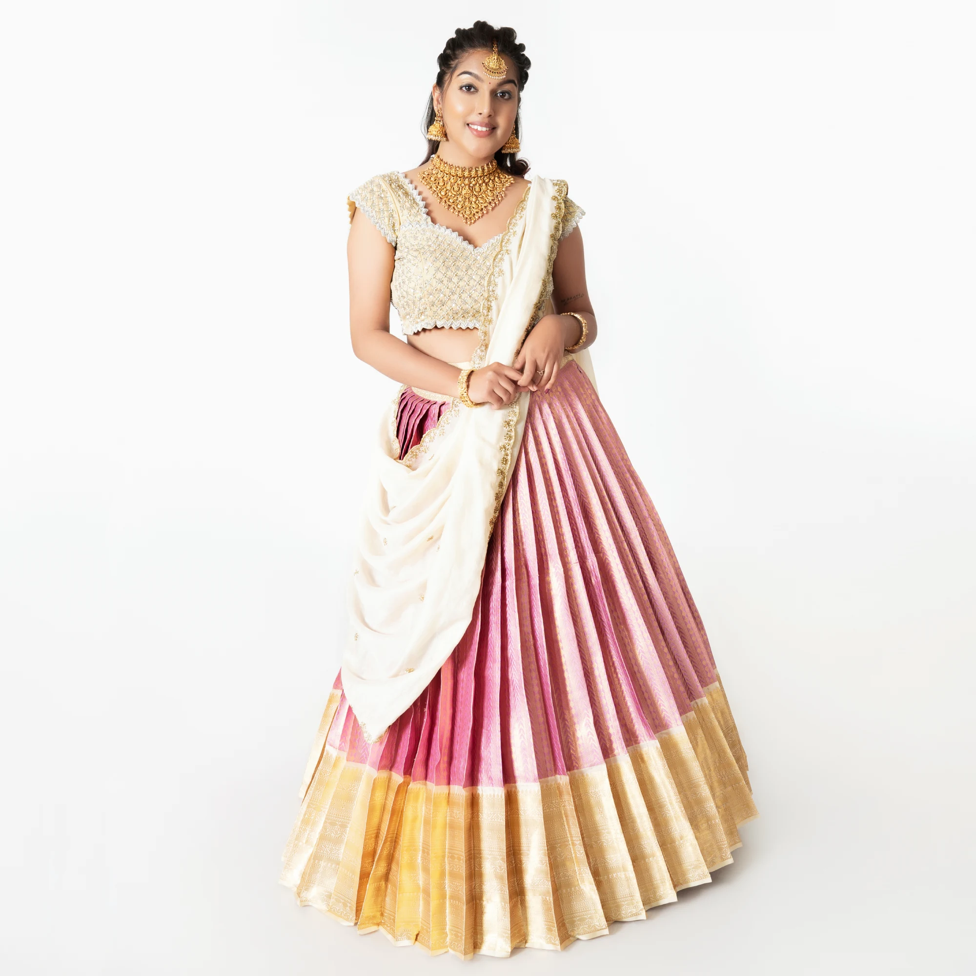 Buy designer south indian half saree online