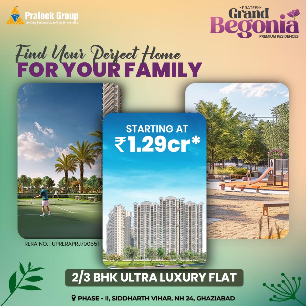 Buy  luxury apartment in ghaziabad by prateek grand begonia