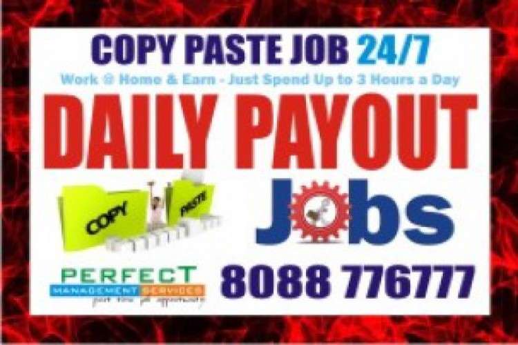 Copy paste job daily income Rs Daily Payout Captcha Entry