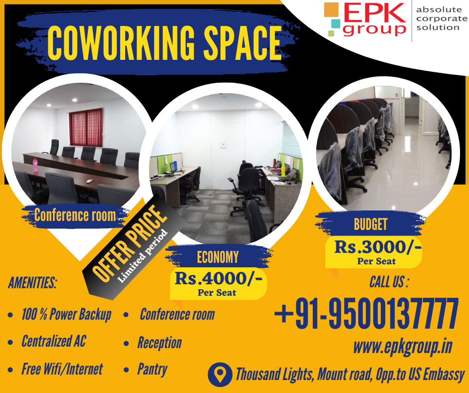Coworking Office Space For Rent in Mount Road